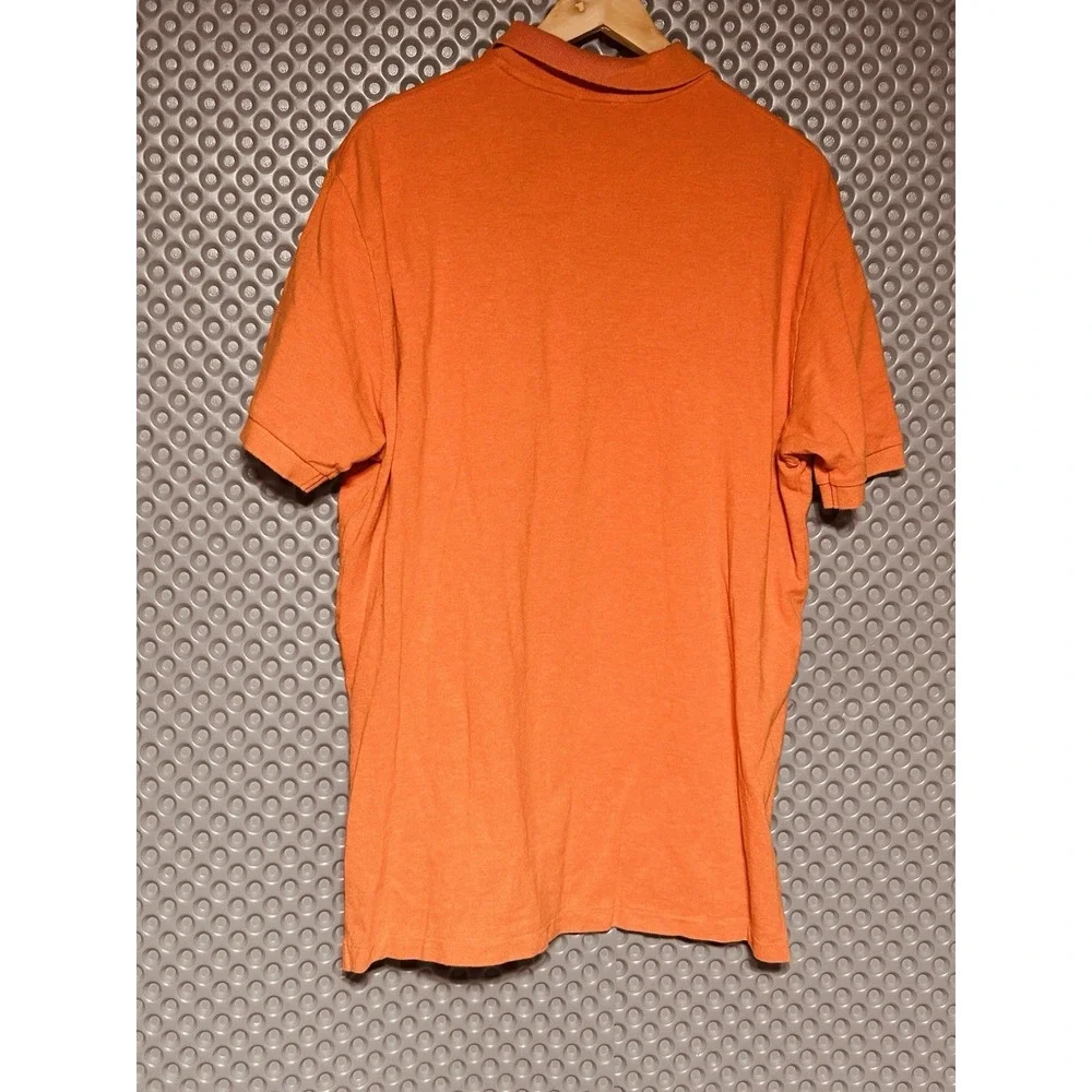 Polo Ralph Lauren Mesh Knit Polo Shirt Mens XL Orange Short Sleeve Green Pony
